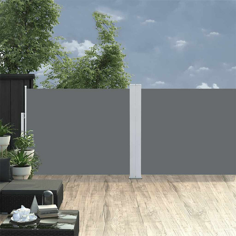 vidaXL Patio Retractable Side Awning 140x1200 cm Anthracite