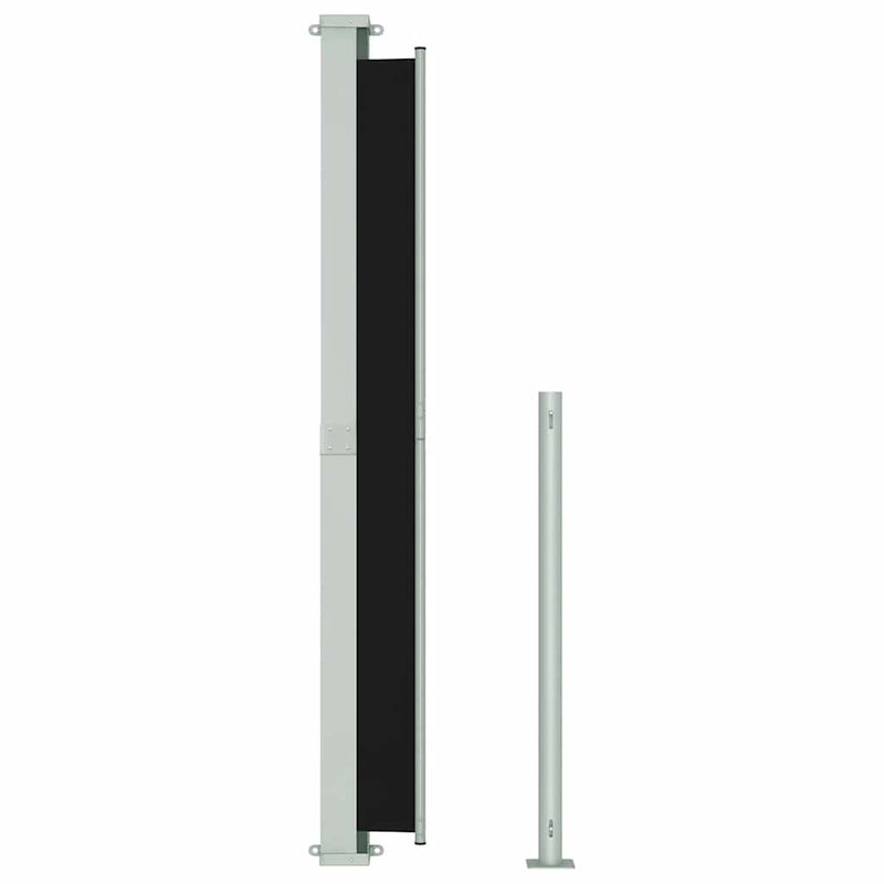 vidaXL Patio Retractable Side Awning 180x500cm Black