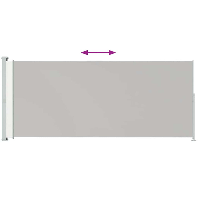vidaXL Patio Retractable Side Awning 180x500cm Cream