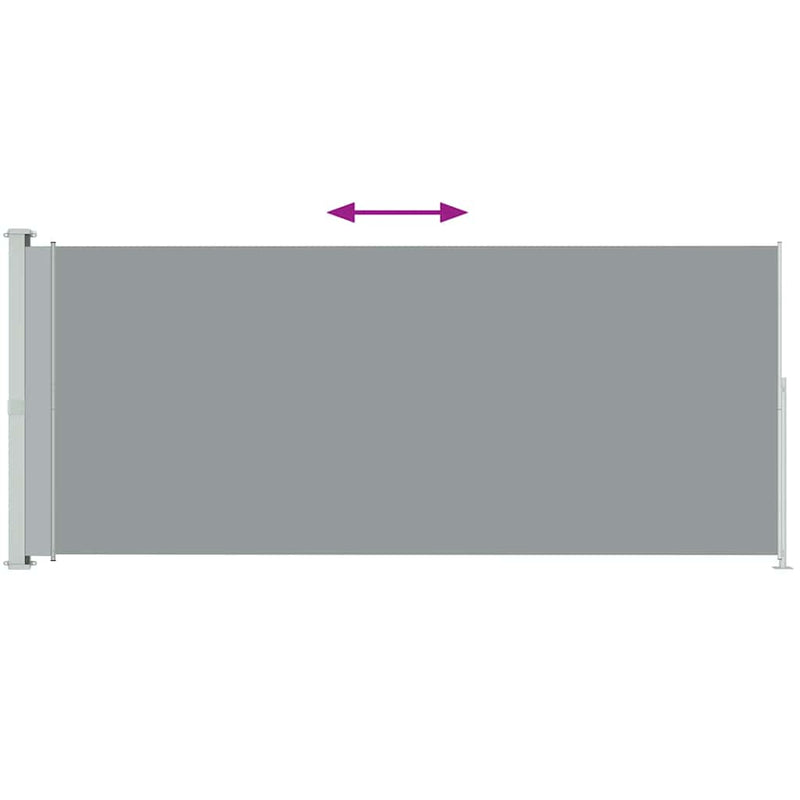 vidaXL Patio Retractable Side Awning 180x500cm Grey