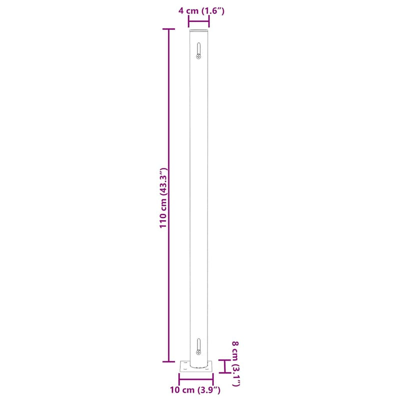 vidaXL Patio Retractable Side Awning 180x500cm Grey
