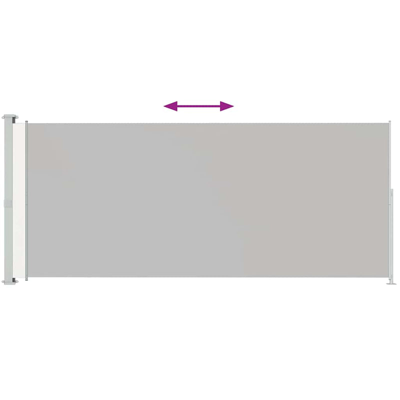 vidaXL Patio Retractable Side Awning 200x500cm Cream
