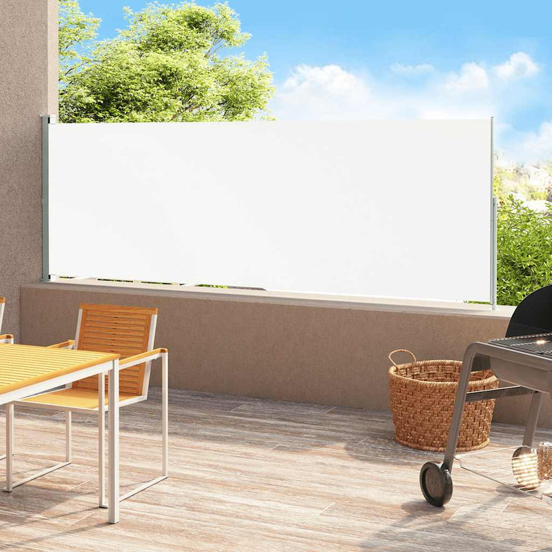 vidaXL Patio Retractable Side Awning 200x500cm Cream