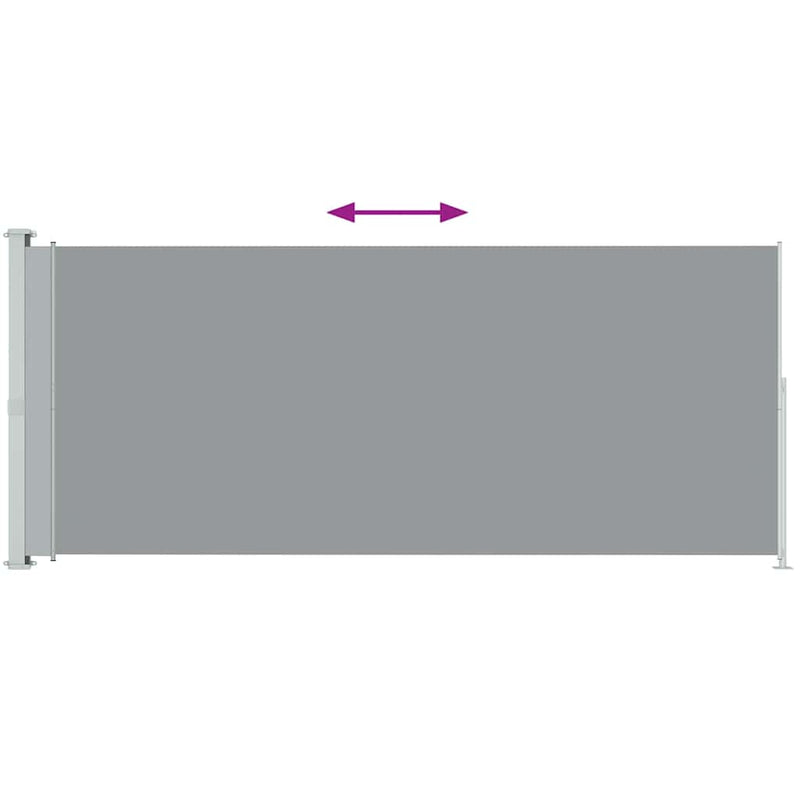 vidaXL Patio Retractable Side Awning 200x500cm Grey