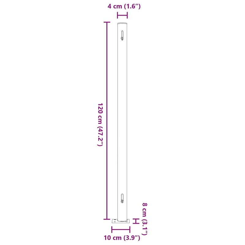 vidaXL Patio Retractable Side Awning 200x500cm Grey