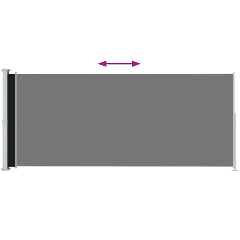 vidaXL Patio Retractable Side Awning 220x500cm Black