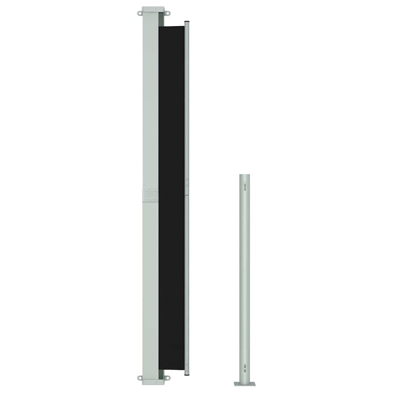 vidaXL Patio Retractable Side Awning 220x500cm Black