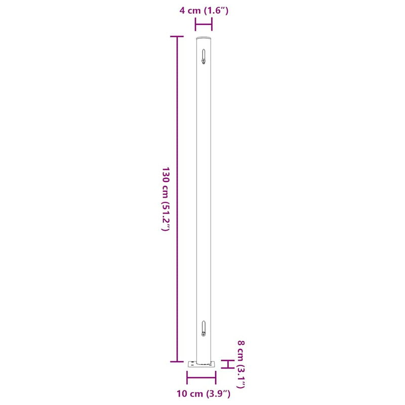 vidaXL Patio Retractable Side Awning 220x500cm Black