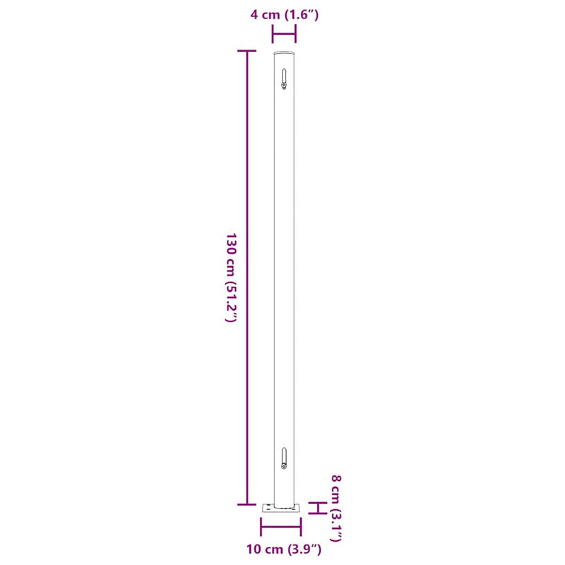 vidaXL Patio Retractable Side Awning 220x500cm Grey