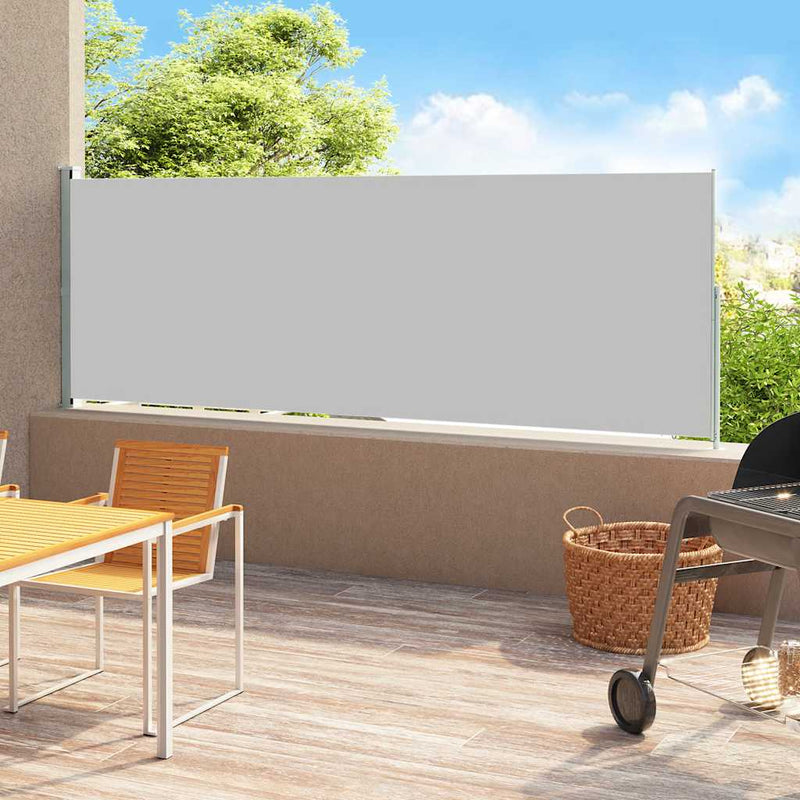 vidaXL Patio Retractable Side Awning 220x500cm Grey
