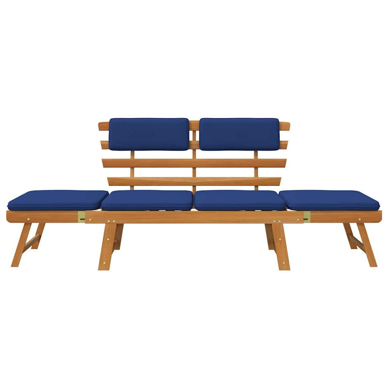 vidaXL Garden Bench with Cushions 2-in-1 190 cm Solid Acacia Wood