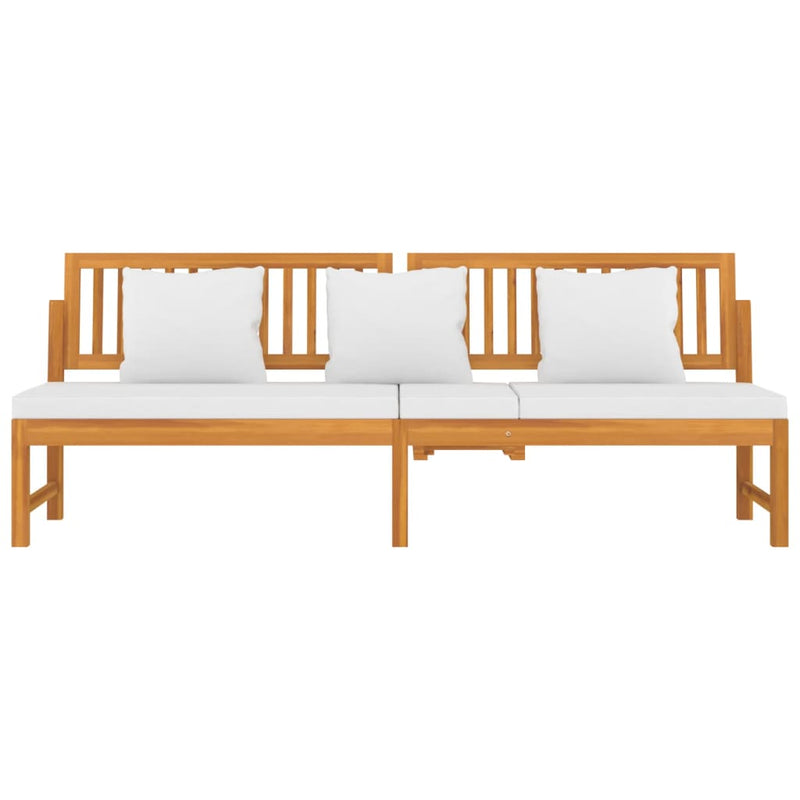 vidaXL Day Bed with Cream Cushion 200x60x75 cm Solid Wood Acacia