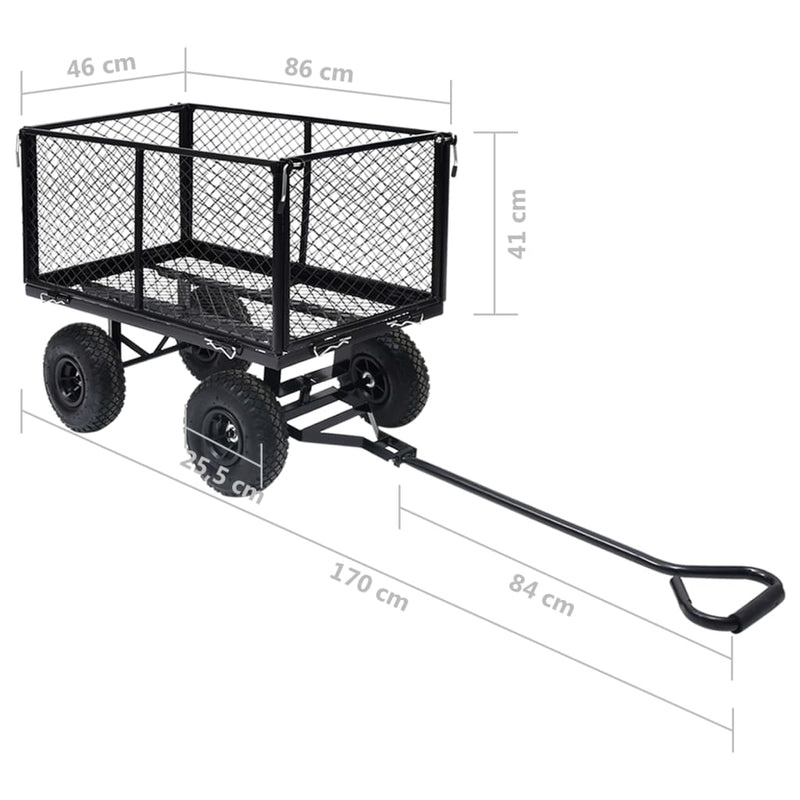 vidaXL Garden Hand Trolley Black 350 kg