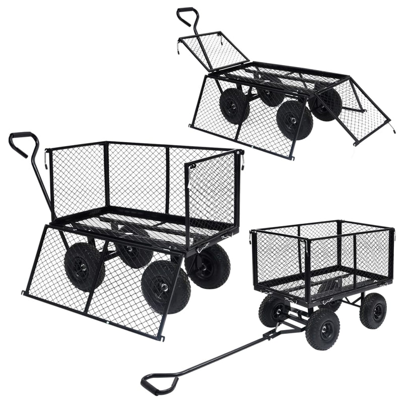 vidaXL Garden Hand Trolley Black 350 kg