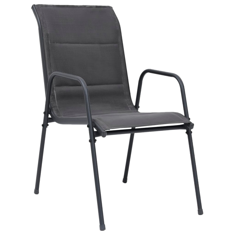 vidaXL Stackable Garden Chairs 2 pcs Steel and Textilene Anthracite