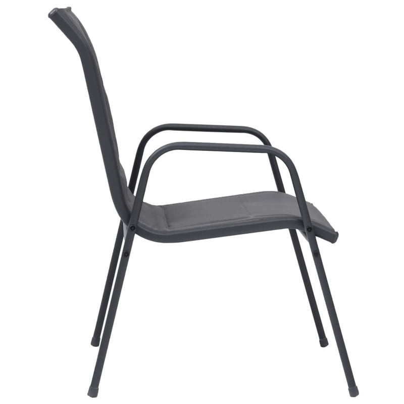 vidaXL Stackable Garden Chairs 2 pcs Steel and Textilene Anthracite