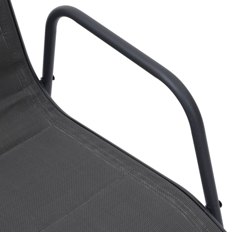 vidaXL Stackable Garden Chairs 2 pcs Steel and Textilene Anthracite
