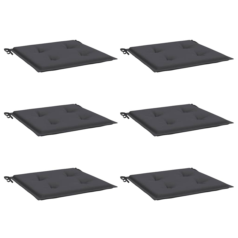 vidaXL Garden Chair Cushions 6 pcs Anthracite 40x40x4 cm Oxford Fabric