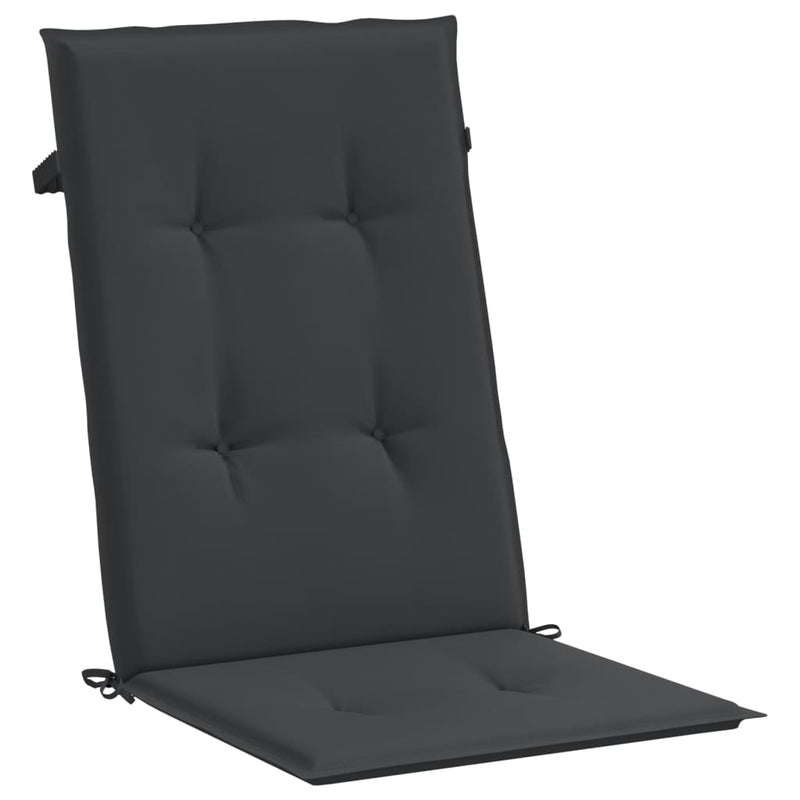vidaXL Garden Highback Chair Cushions 6 pcs Black 120x50x3 cm Fabric