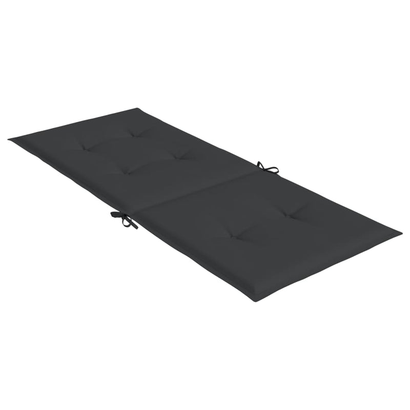 vidaXL Garden Highback Chair Cushions 6 pcs Black 120x50x3 cm Fabric