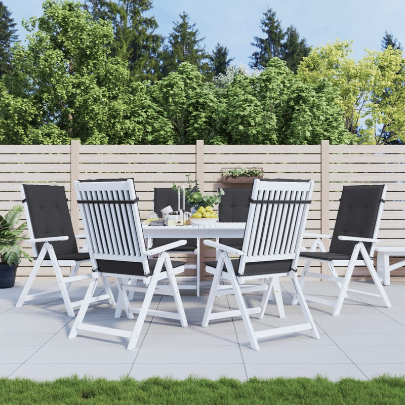 vidaXL Garden Highback Chair Cushions 6 pcs Black 120x50x3 cm Fabric