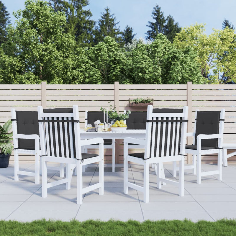 vidaXL Garden Lowback Chair Cushions 6 pcs Black 100x50x3 cm Oxford Fabric