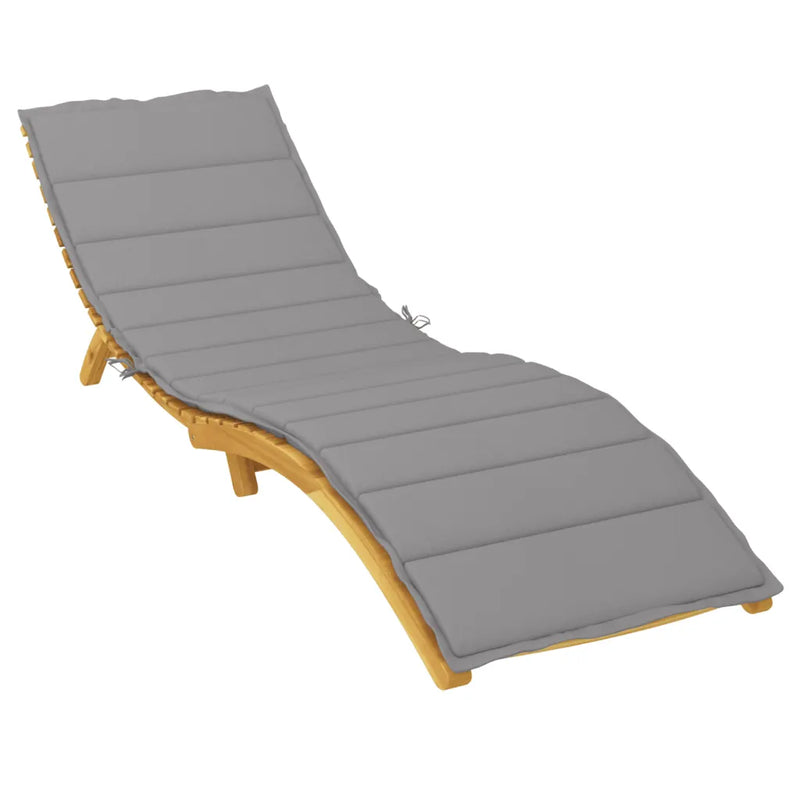 Sun Lounger Cushion Grey 200x50x3cm Oxford Fabric