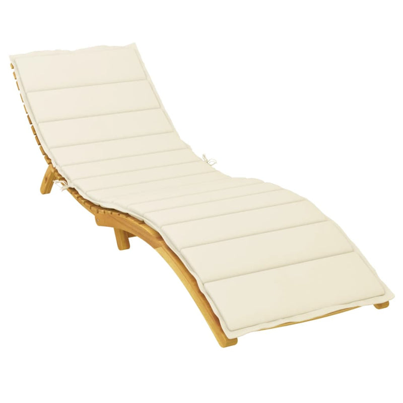 vidaXL Sun Lounger Cushion Cream 200x60x3cm Oxford Fabric