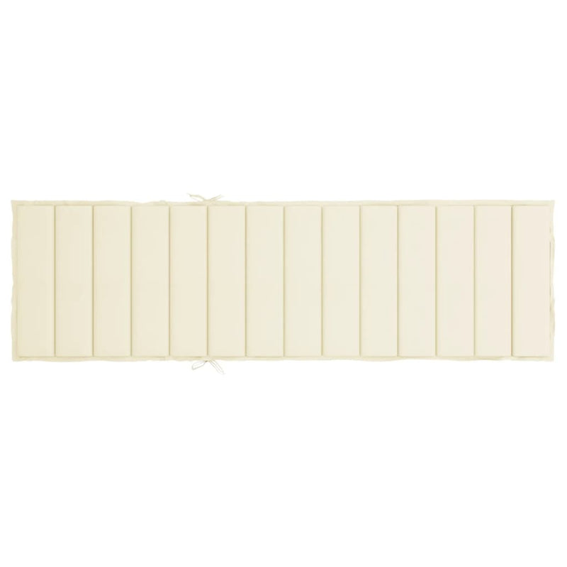 vidaXL Sun Lounger Cushion Cream 200x60x3cm Oxford Fabric