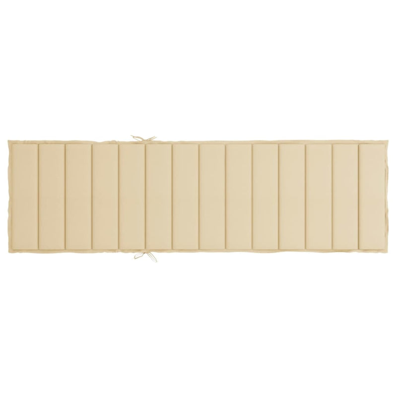 vidaXL Sun Lounger Cushion Beige 200x60x3cm Oxford Fabric