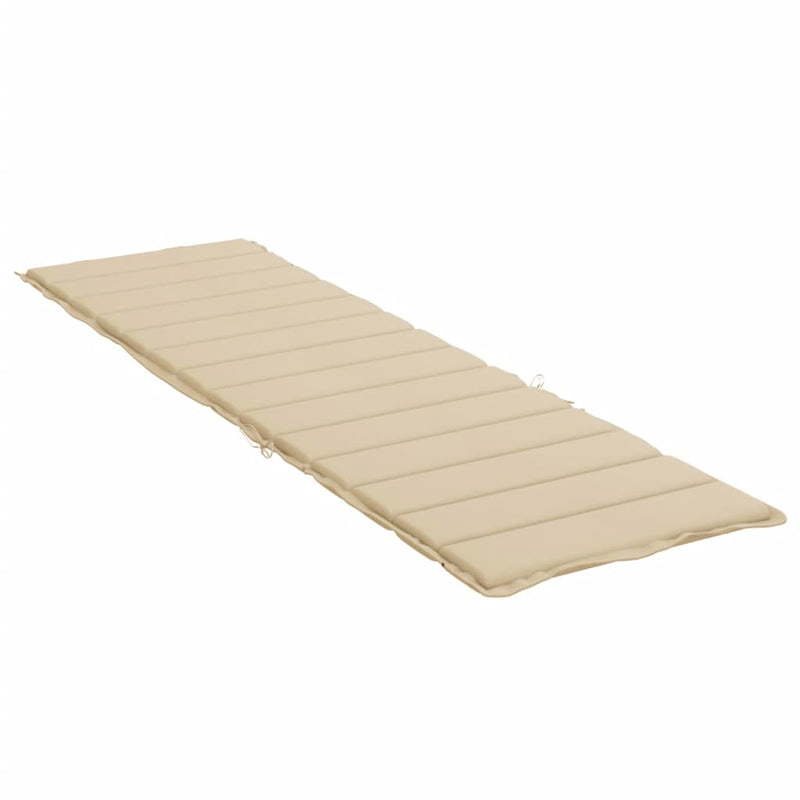vidaXL Sun Lounger Cushion Beige 200x70x3cm Oxford Fabric