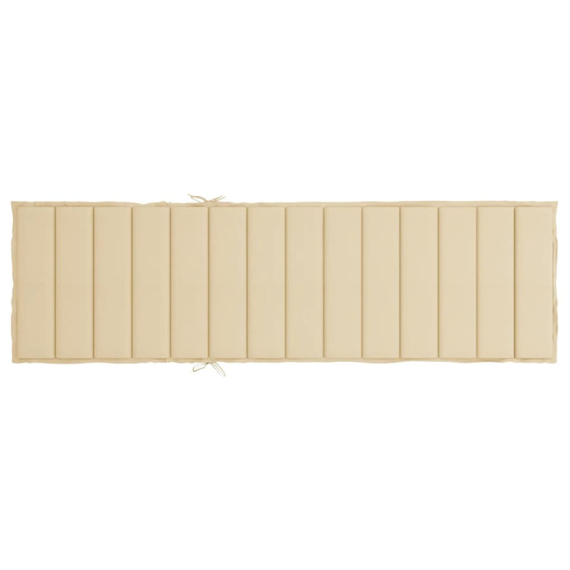 vidaXL Sun Lounger Cushion Beige 200x70x3cm Oxford Fabric