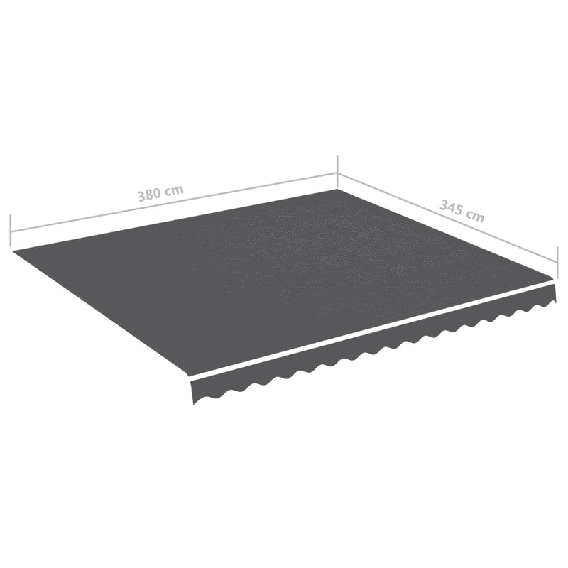 Awning Replacement Fabric Anthracite 4x3.5 m Polyester