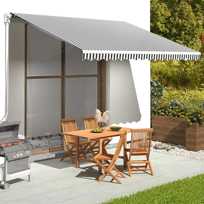 Awning Replacement Fabric Anthracite and White 400x300 cm Polyester