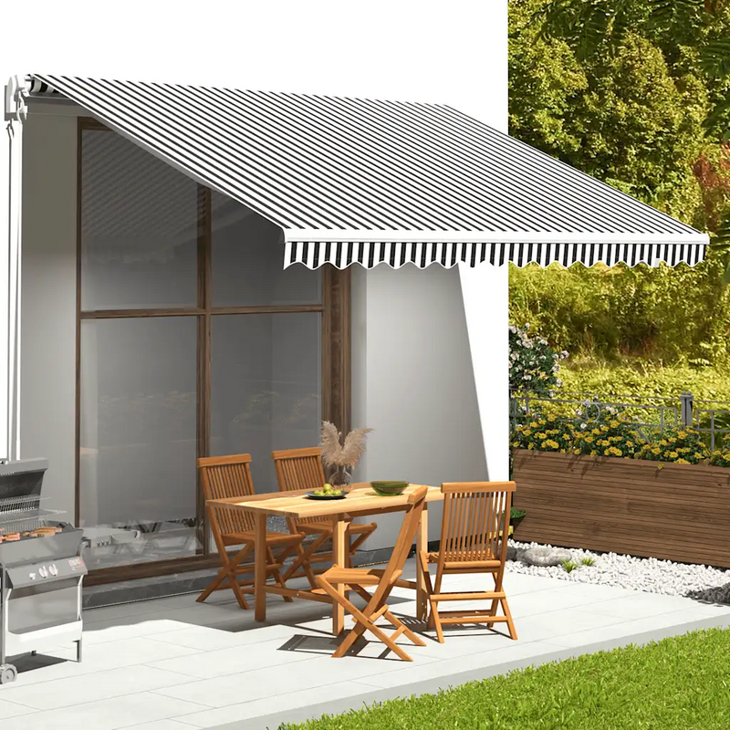 Awning Replacement Fabric Anthracite and White 450x350 cm Polyester