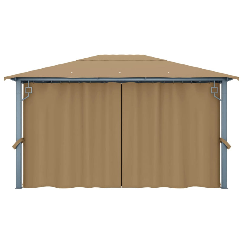 vidaXL Gazebo with Curtain 400x300 cm Taupe Aluminium