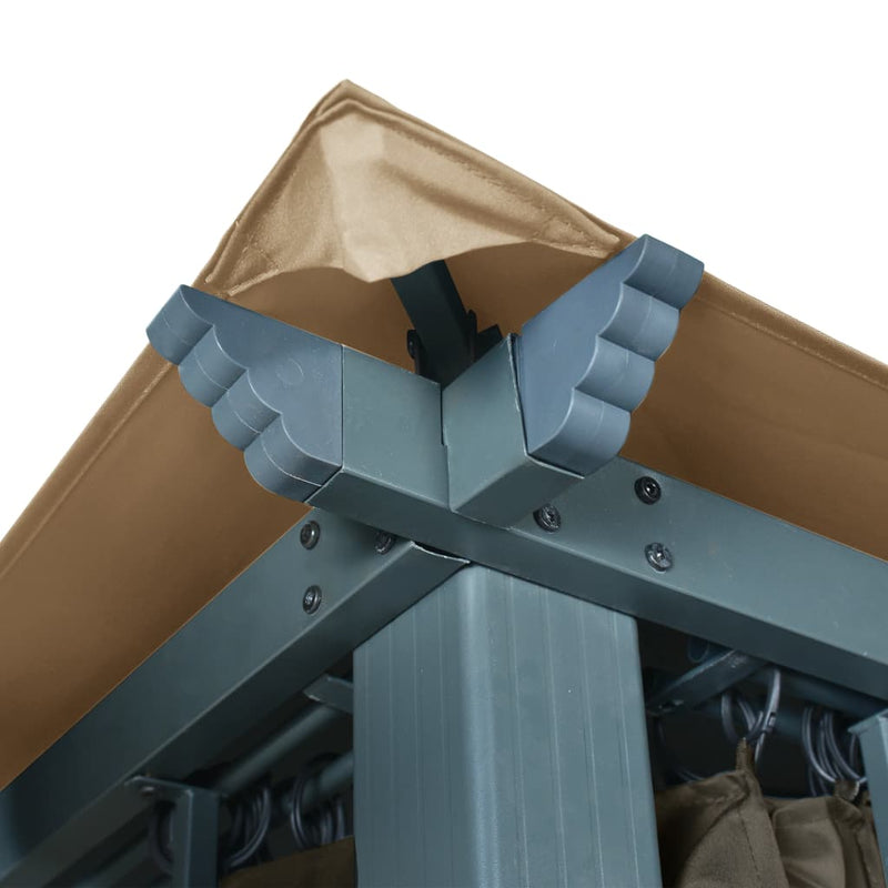 vidaXL Gazebo with Curtain 400x300 cm Taupe Aluminium
