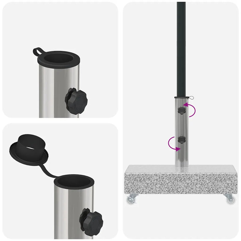 Umbrella Base Light Grey 45x25x8.3 cm Granite