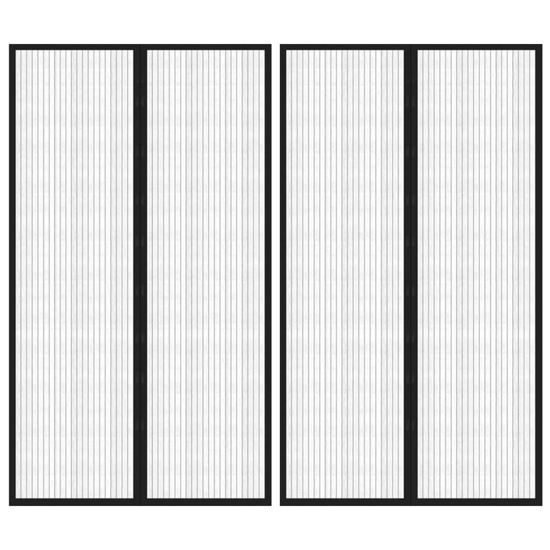 vidaXL Insect Door Curtains 2 pcs with Magnet Blocks Black 200x80 cm