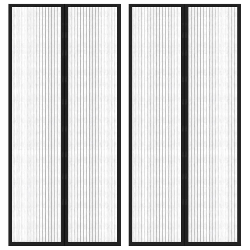 vidaXL Insect Door Curtains 2 pcs with Magnet Blocks Black 210x90 cm