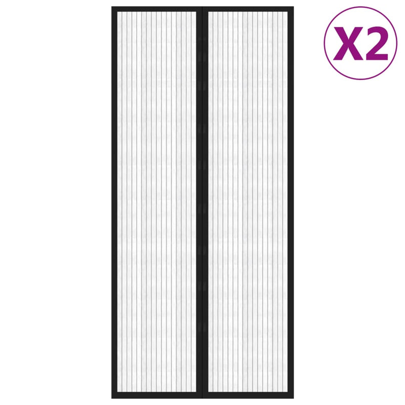 vidaXL Insect Door Curtains 2 pcs with Magnet Blocks Black 210x90 cm