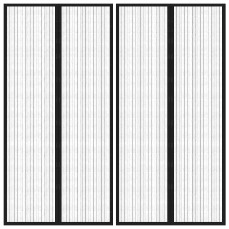 vidaXL Insect Door Curtains 2 pcs with Magnet Blocks Black 220x100 cm