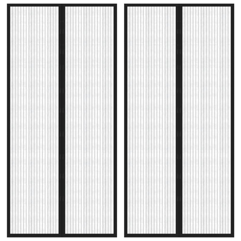 vidaXL Insect Door Curtains 2 pcs with Magnet Blocks Black 220x110 cm