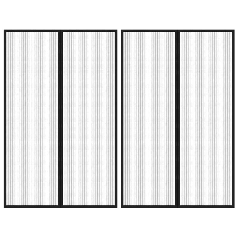 vidaXL Insect Door Curtains 2 pcs with Magnet Blocks Black 220x130 cm