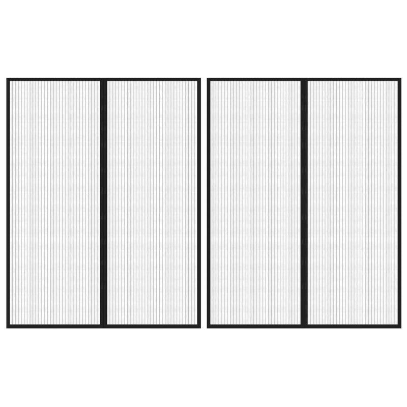 vidaXL Insect Door Curtains 2 pcs with Magnet Blocks Black 230x160 cm