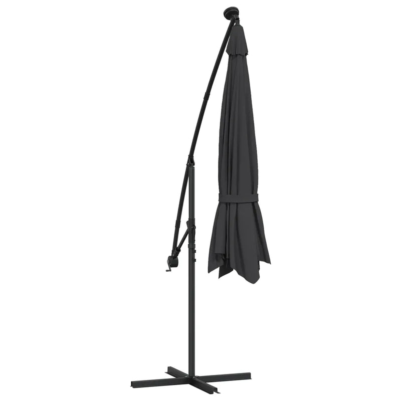 Cantilever Garden Parasol with LED Lights Black 350 cm