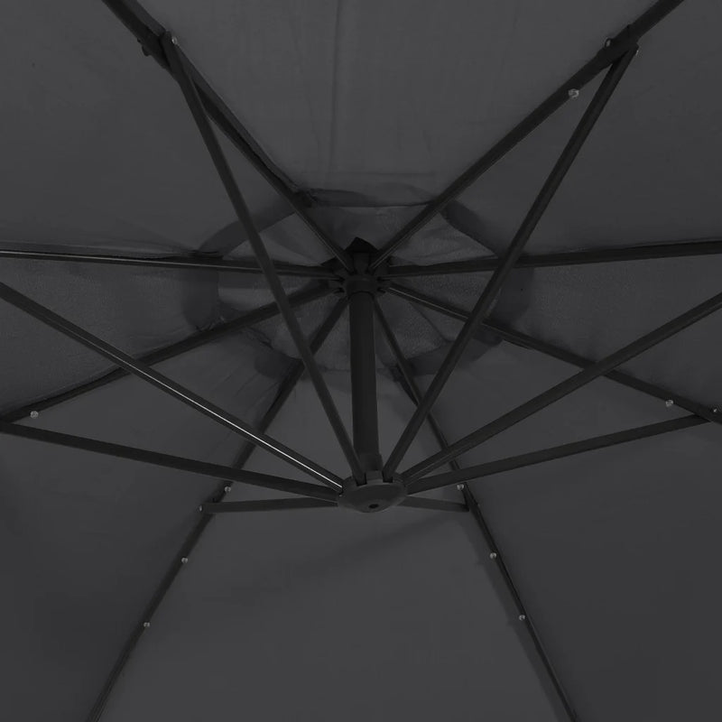 Cantilever Garden Parasol with LED Lights Black 350 cm