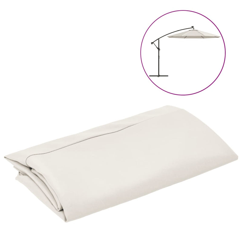 vidaXL Replacement Fabric for Cantilever Umbrella Sand White 300 cm