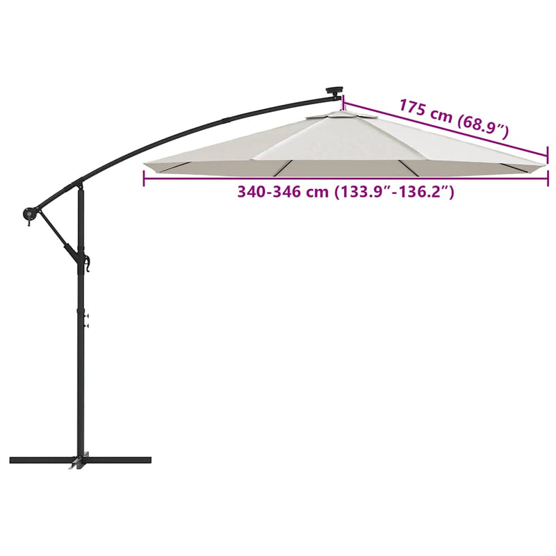 vidaXL Replacement Fabric for Cantilever Umbrella Sand White 350 cm