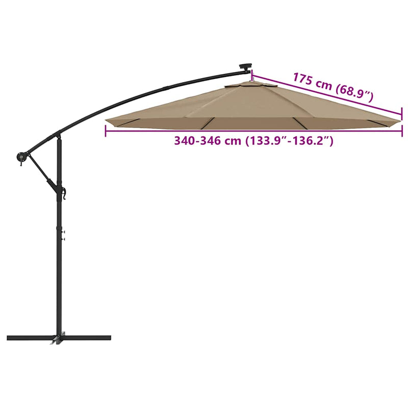vidaXL Replacement Fabric for Cantilever Umbrella Taupe 350 cm